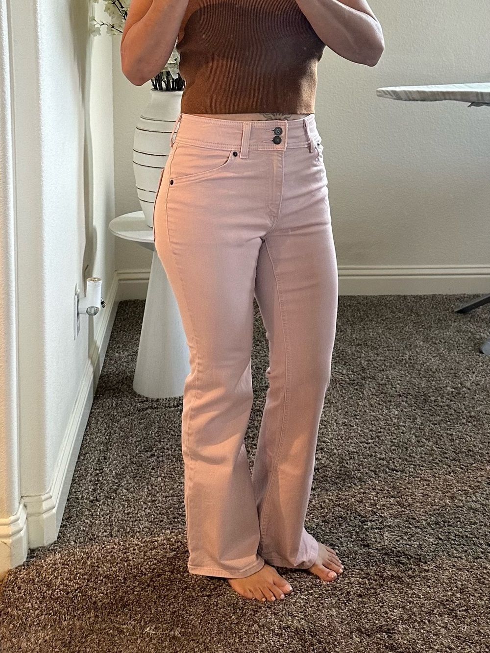 Levi's Blush Pink Flare Jeans